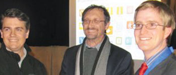 John Dickens (right) receiving the Schneider Electric and SAIMC award